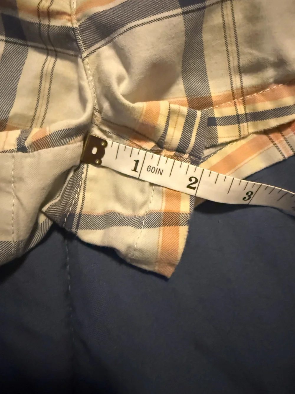 Hollister Plaid Shorts in Cream, Navy & Orange